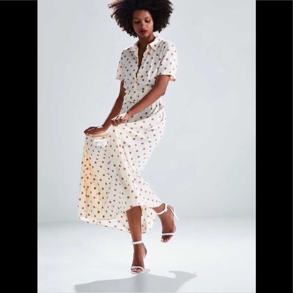 Zara Long Polka Dot Dress